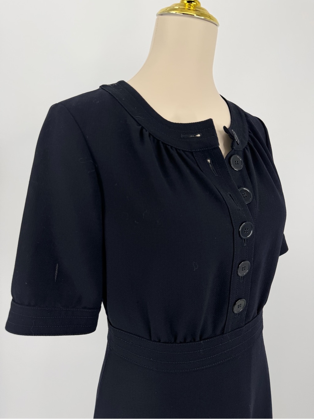 J. Crew, Vintage 100% Wool Navy Button-Front Dress, Size 6